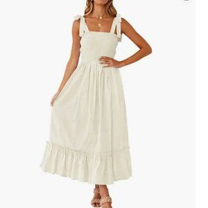 NWT ZESICA Boho Tie Strap Maxi Dress